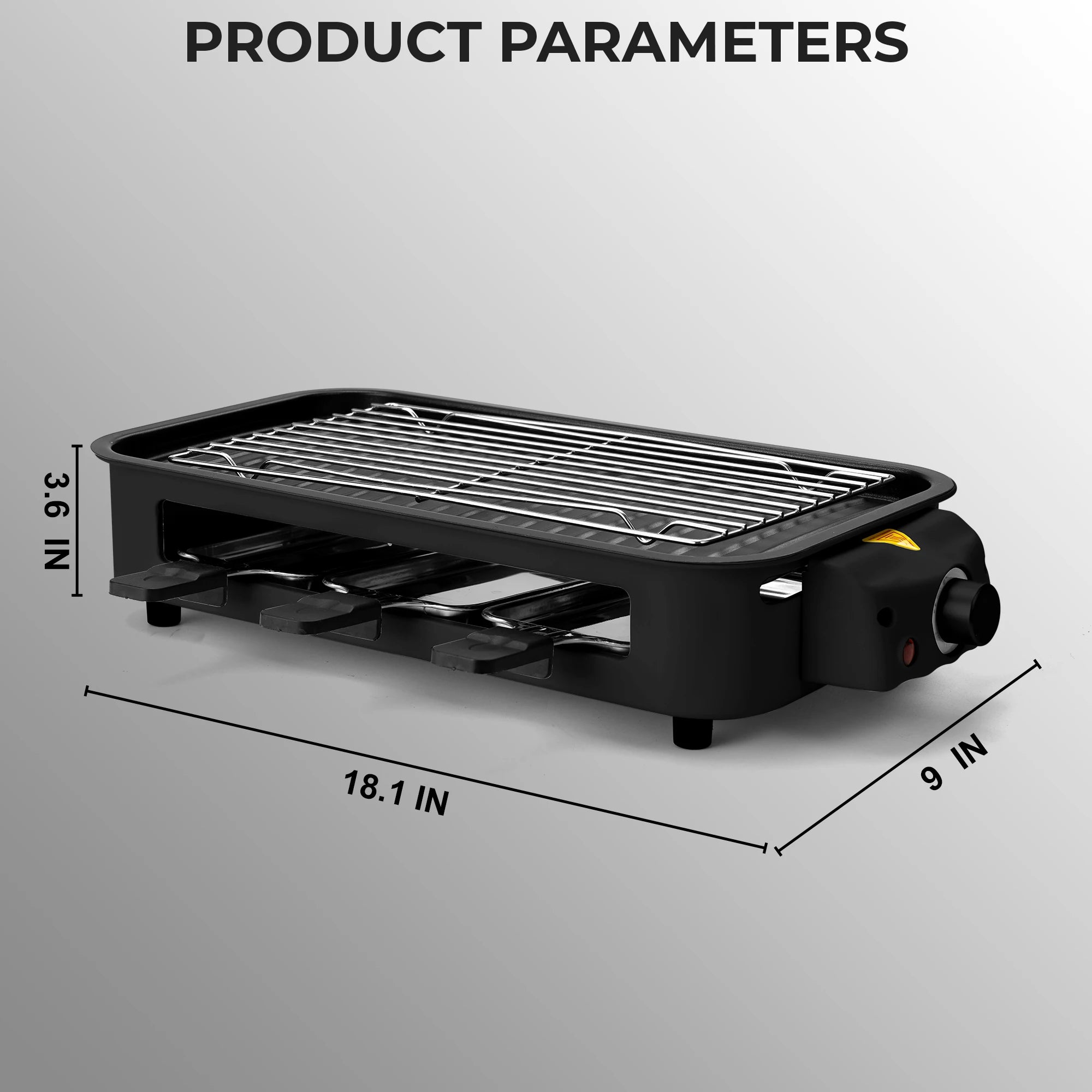 1700W 2-in-1 Smokeless Electric Indoor Grill, Removable Non-Stick Plates Adjustable Temp 120V US Plug for Home Party