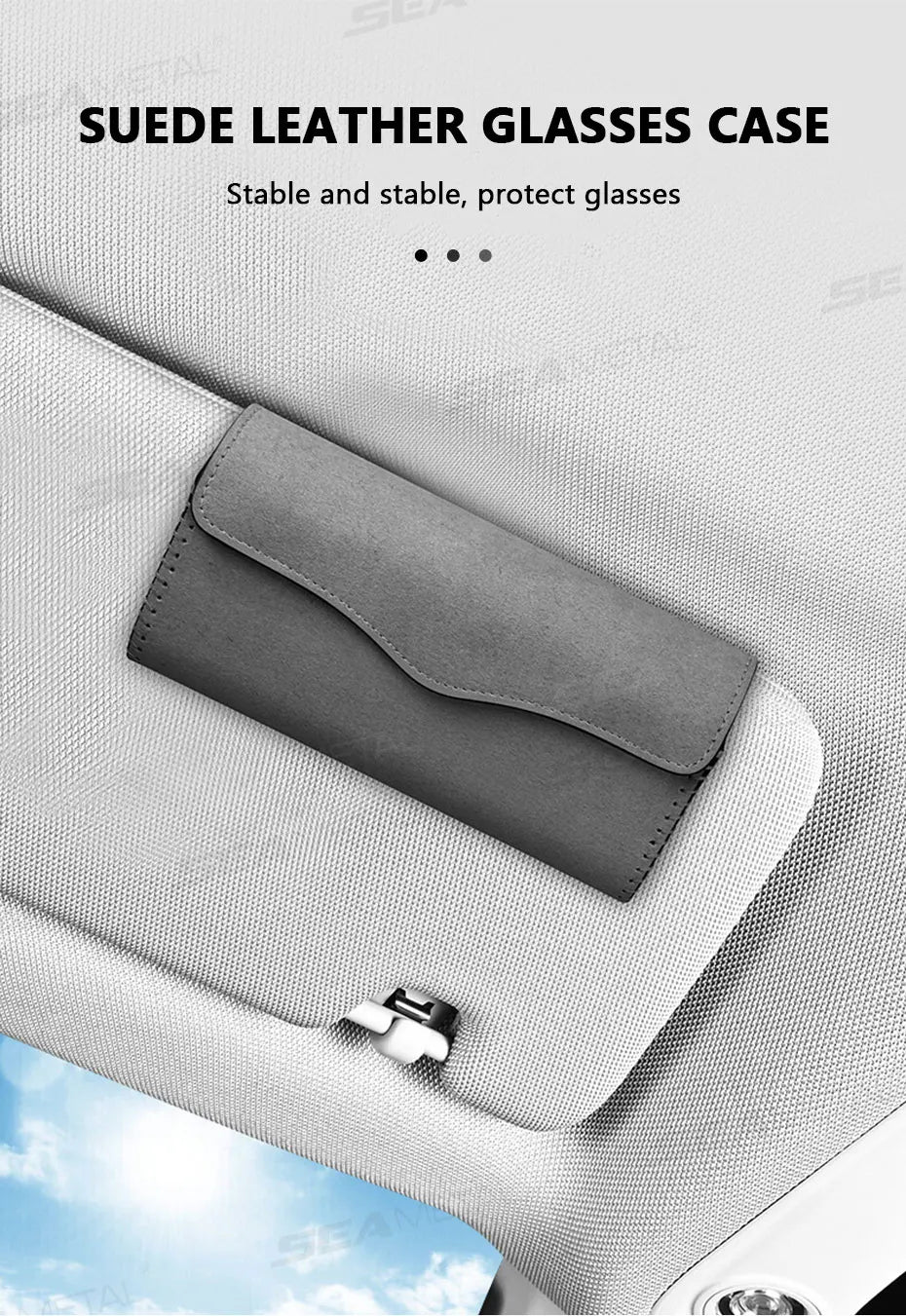 SEAMETAL Car Sun Visor Glasses Case Soft Lining Scratch-Free Suede Sunglasses Protector Box Magnetic Stable Eyeglasses Holder