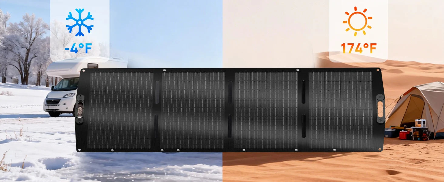Přenosný solární panel 200W s účinností 23 % a nastavitelným stojánkem