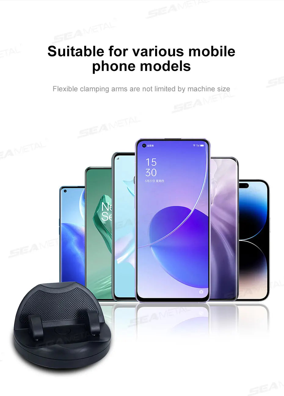 Car Dashboard Phone Holder with Rotatable Base and Anti-Slip Design