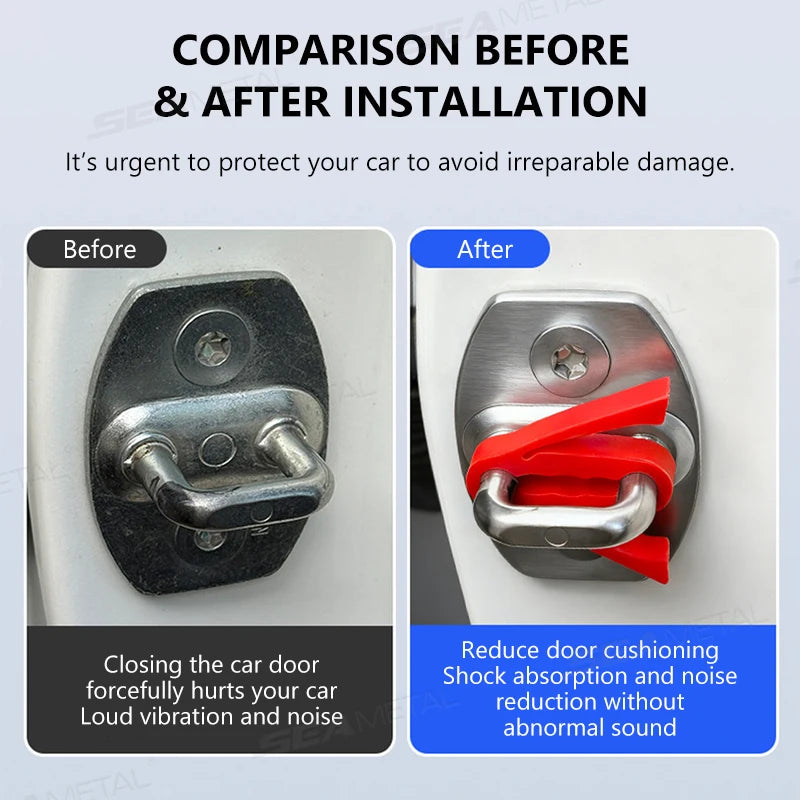 SEAMETAL Upgraded Shock Absorber for Side Door Soft Silicone Pad Car Door Buckle Cushion Soundproof Anti-Vibration Buffer Pad