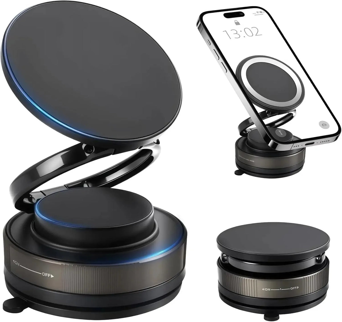 Support magnétique rotatif pour téléphone de voiture