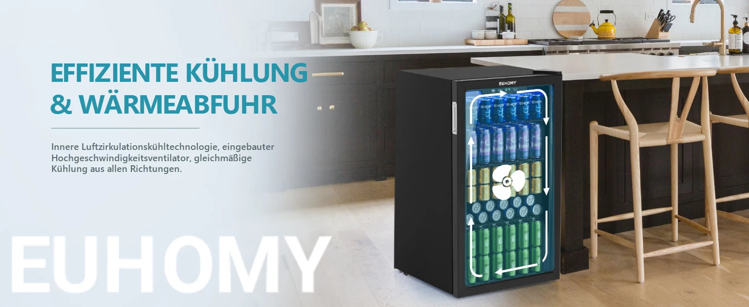90L Drinks Refrigerator with Glass Door, 126 Can Storage