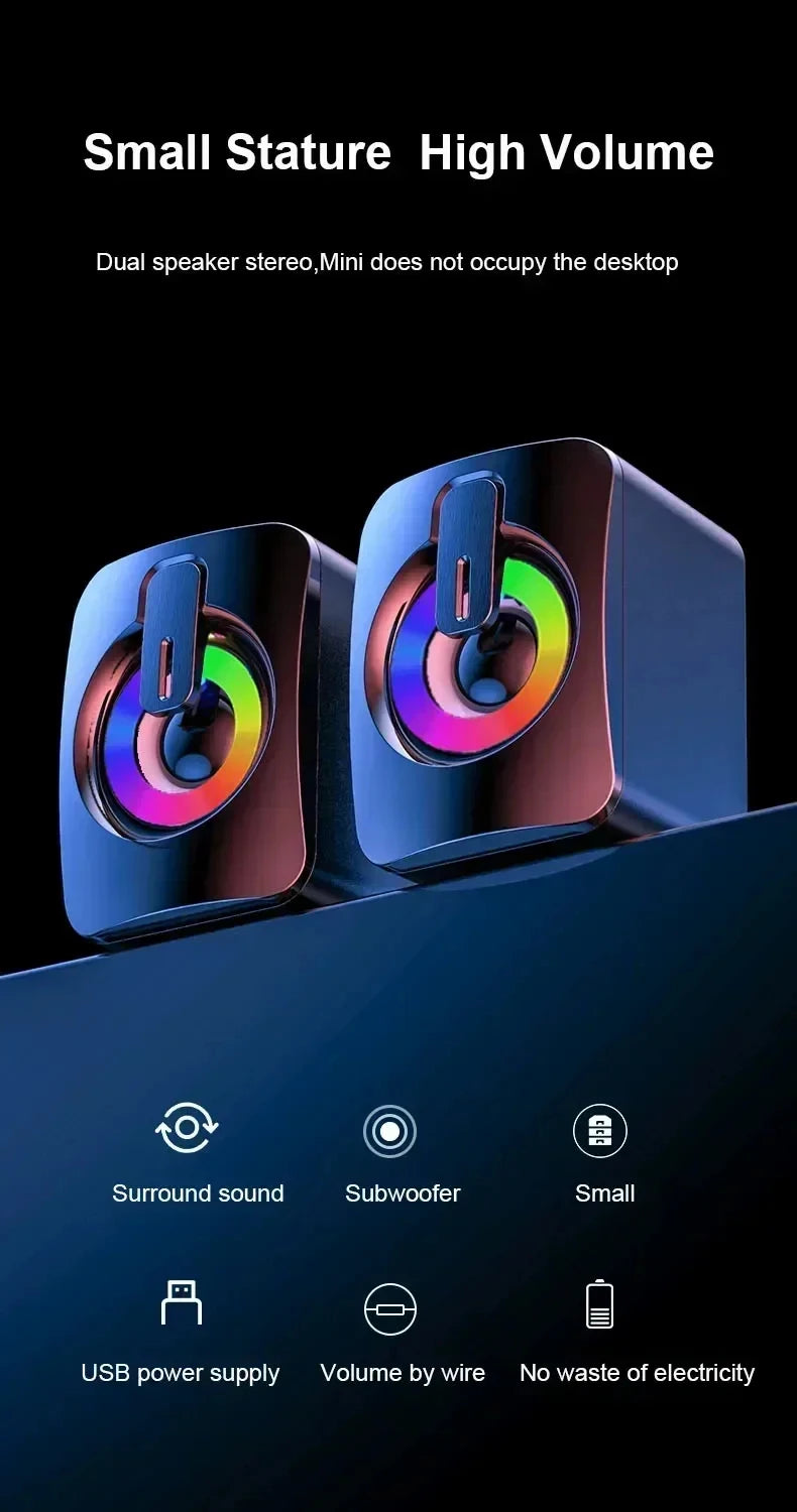 Computer Speaker Stereo Sound With Microphone 3.5mm AUX Home Office PC Speaker for Macbook Desktop Notebook Computer Loudspeaker 