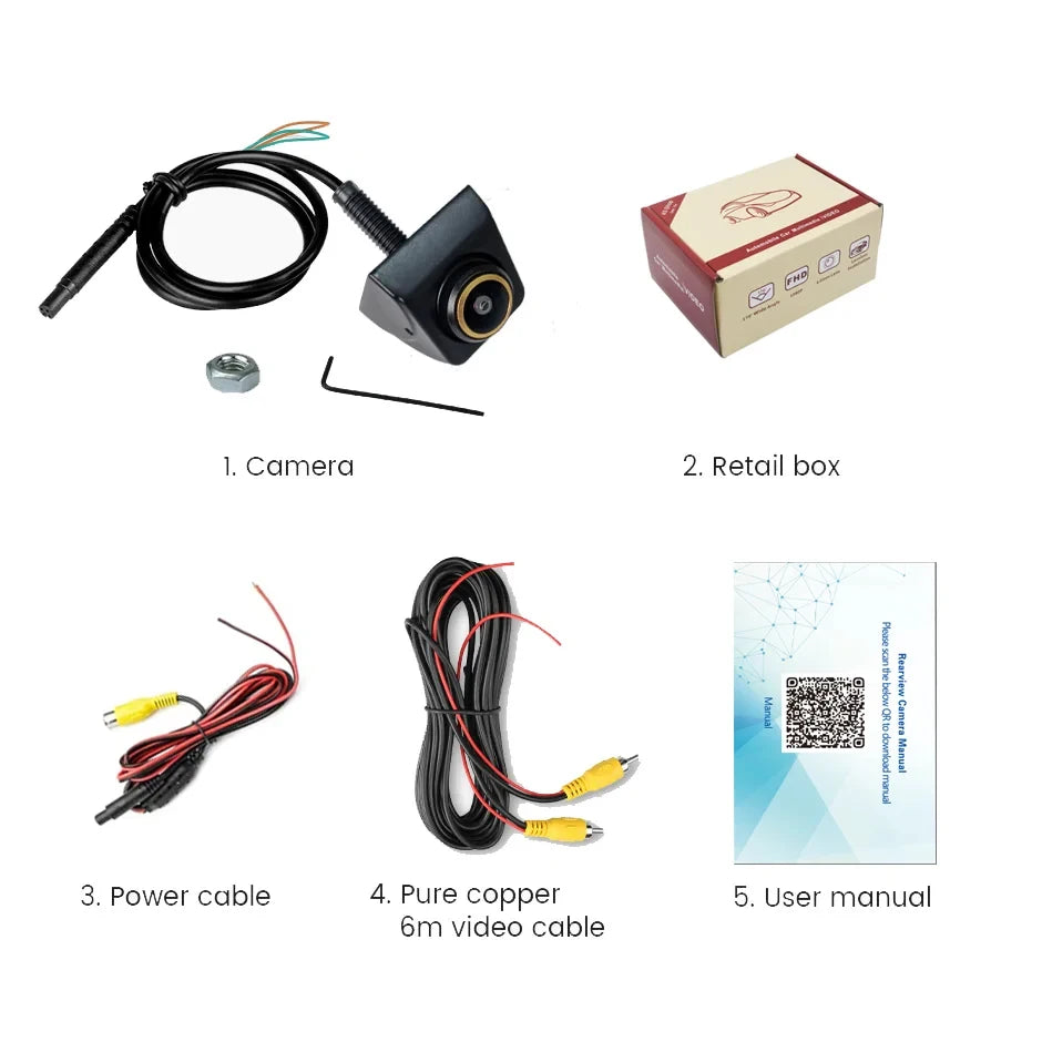 Rear View Camera 1080P Full HD 170° Wide Angle Night Vision Reversing Camera