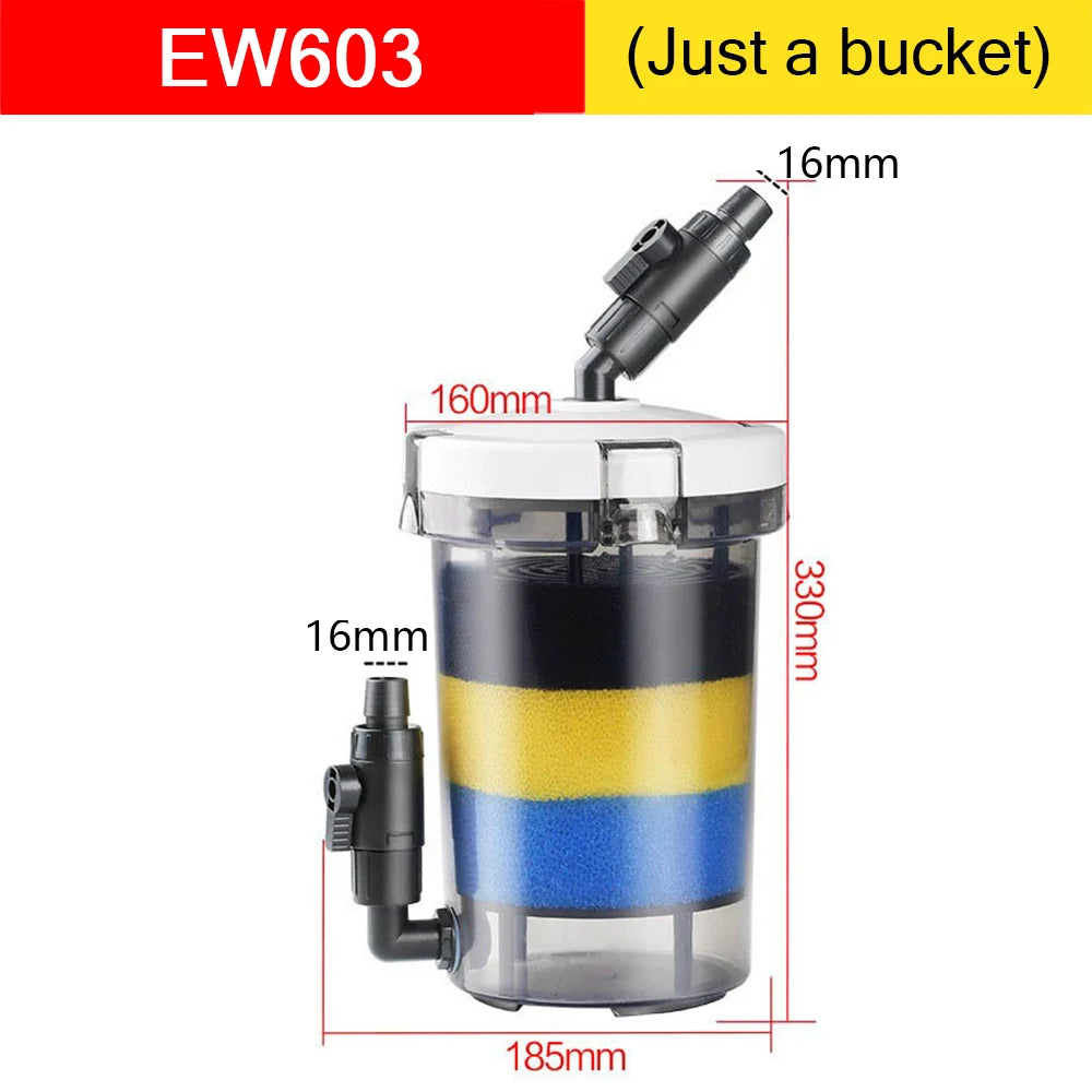 Ultra-Quiet Transparent Aquarium Filter Bucket