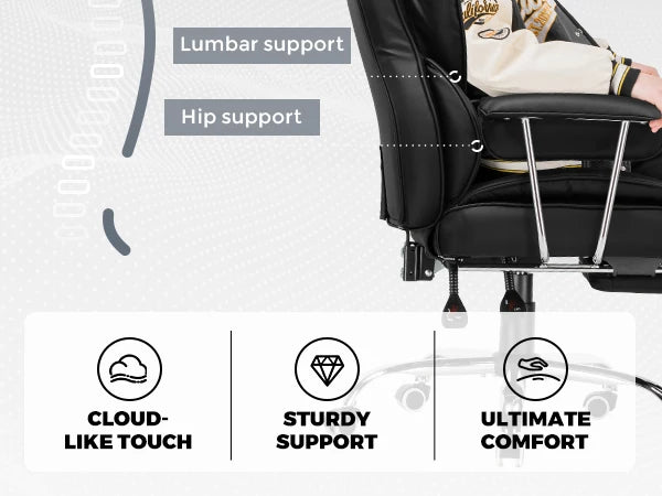 Big and Tall Ergonomic Gaming Chair with Lumbar Support & Footrest