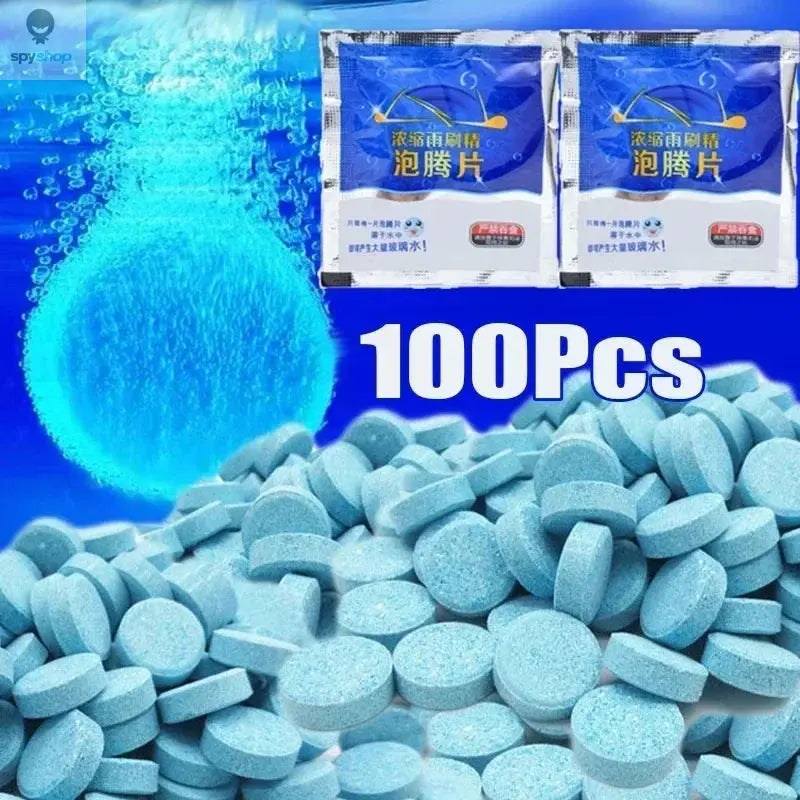 ‌All-Season Windshield Washer Effervescent Tablet (Solid Concentrate) Shellac-Free Formula 