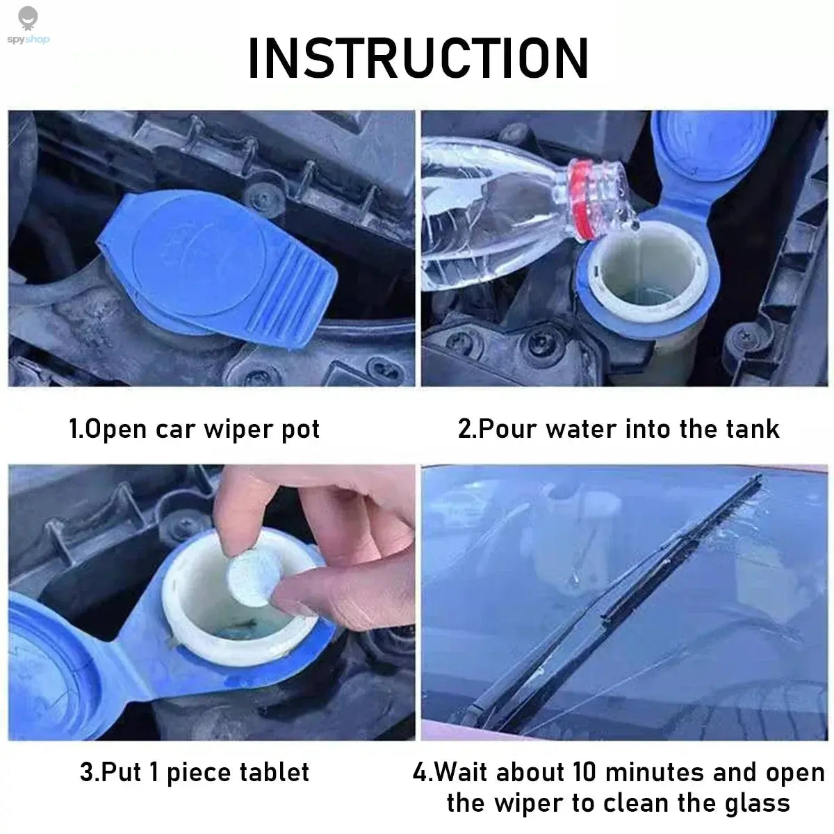 ‌All-Season Windshield Washer Effervescent Tablet (Solid Concentrate) Shellac-Free Formula Spy-shop.com