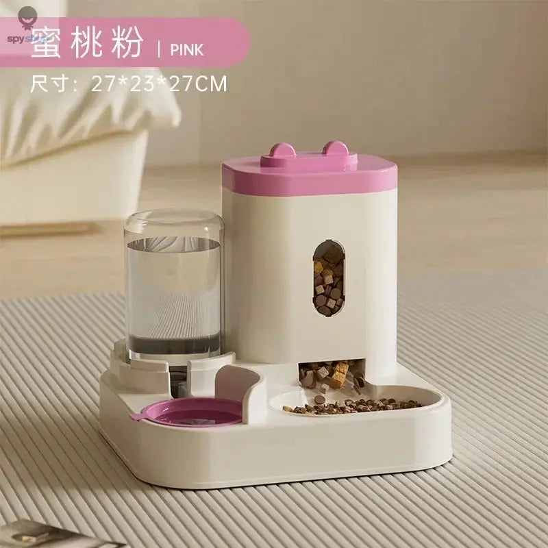 Automatic Feeder Dog Cat Food Bowl With Water Fountain Large Capacity Pet Food Storage Dispenser Container Puppy Pet Accessories Spy-shop.com