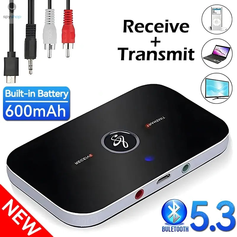 B6 2 IN 1 Bluetooth 5.3 Audio Transmitter Receiver 3.5mm AUX Jack RCA USB Dongle Music Wireless Adapter For Car PC TV Headphone Spy-shop.com