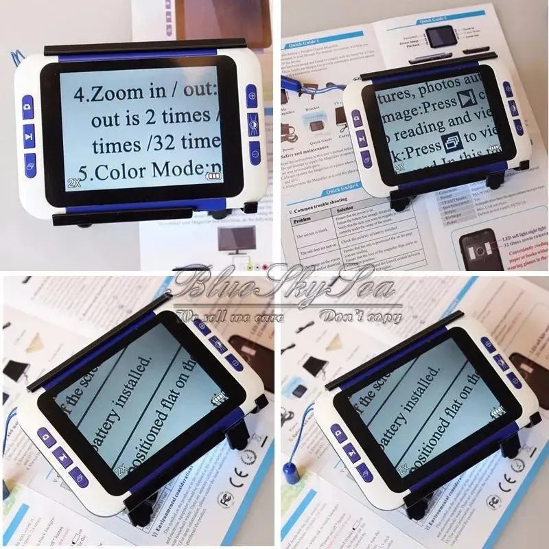 BOBLOV 2-32X 3.5" Color LCD lupa Electronic Reading Digital Magnifier Low Vision for Reading Aid loupe electronique vergrootglas Spy-shop.com