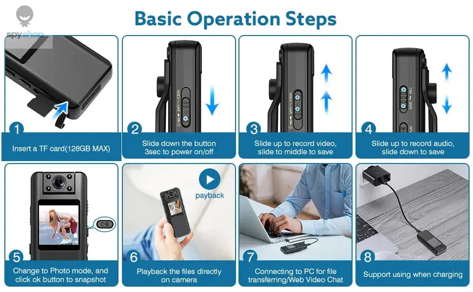 BOBLOV A22  Digital Mini Body Camera 1080P Sports DV HD Screen Magnetic Night Vision Small Camera Nanny Camcorder Police Spy-shop.com