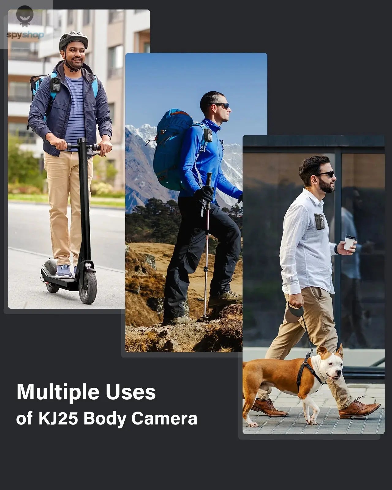 BOBLOV KJ25 1080p Body Camera 3000mAh Support 13H Recording Night Vision Camcorder Law Enforcement Police Camera For Hiking Ride Spy-shop.com