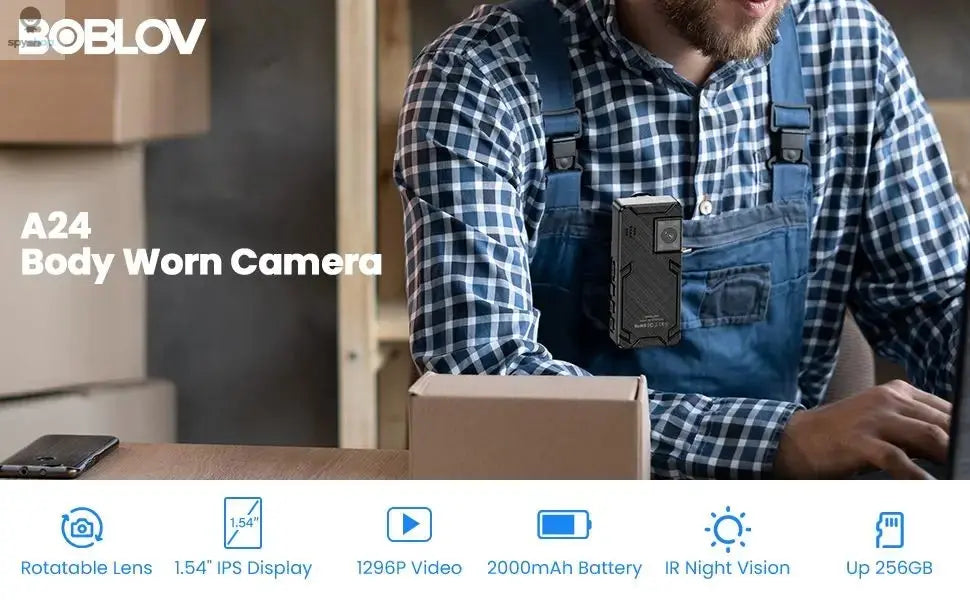BOBLOV Mini Camera A24 HD 1296P Sports Action DV Digital Cameras Security Protection Small Camcorder Pocket Police Body Camara Spy-shop.com