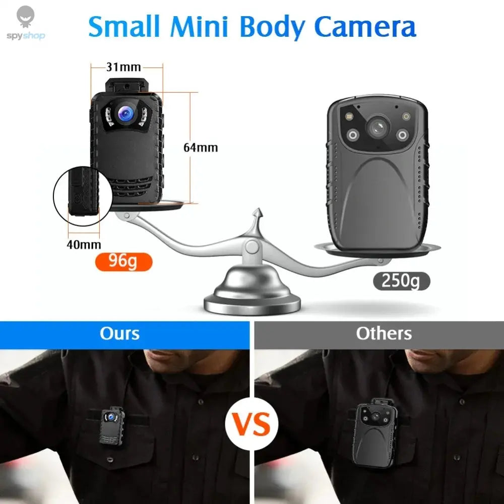 BOBLOV N9 Mini Body Camera Full HD 1296P Body Mounted Camera Small Portable Night Vision Police Body Cam 128GB/258GB Mini Camera Spy-shop.com