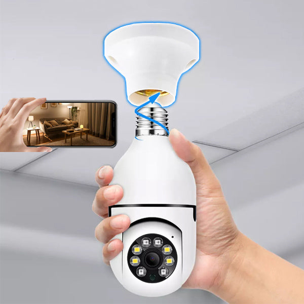 Tuya Smart Home 2.4G E27 Bulb camera WiFi Surveillance Camera HD Night Vision Security with Two-Way Audio & Motion Detection - Spy-shop.com