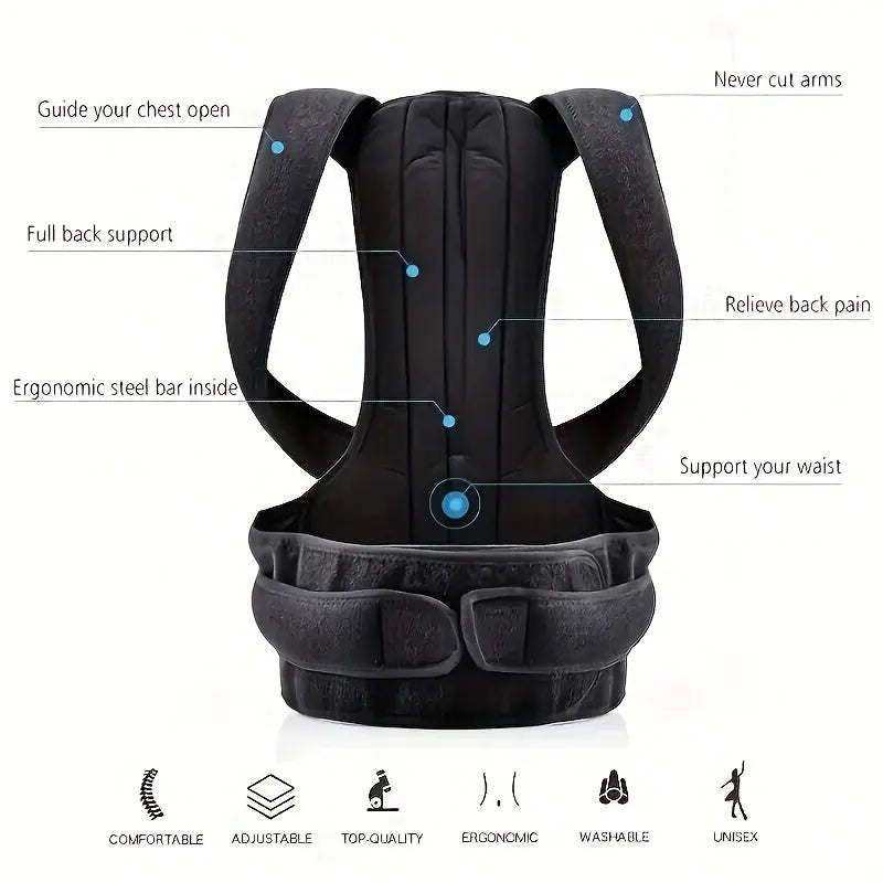 Back Posture Corrector Anti-camel Correction Belt Sitting Posture Correction Belt Back Orthopedic Adjustable Correction Belt New 