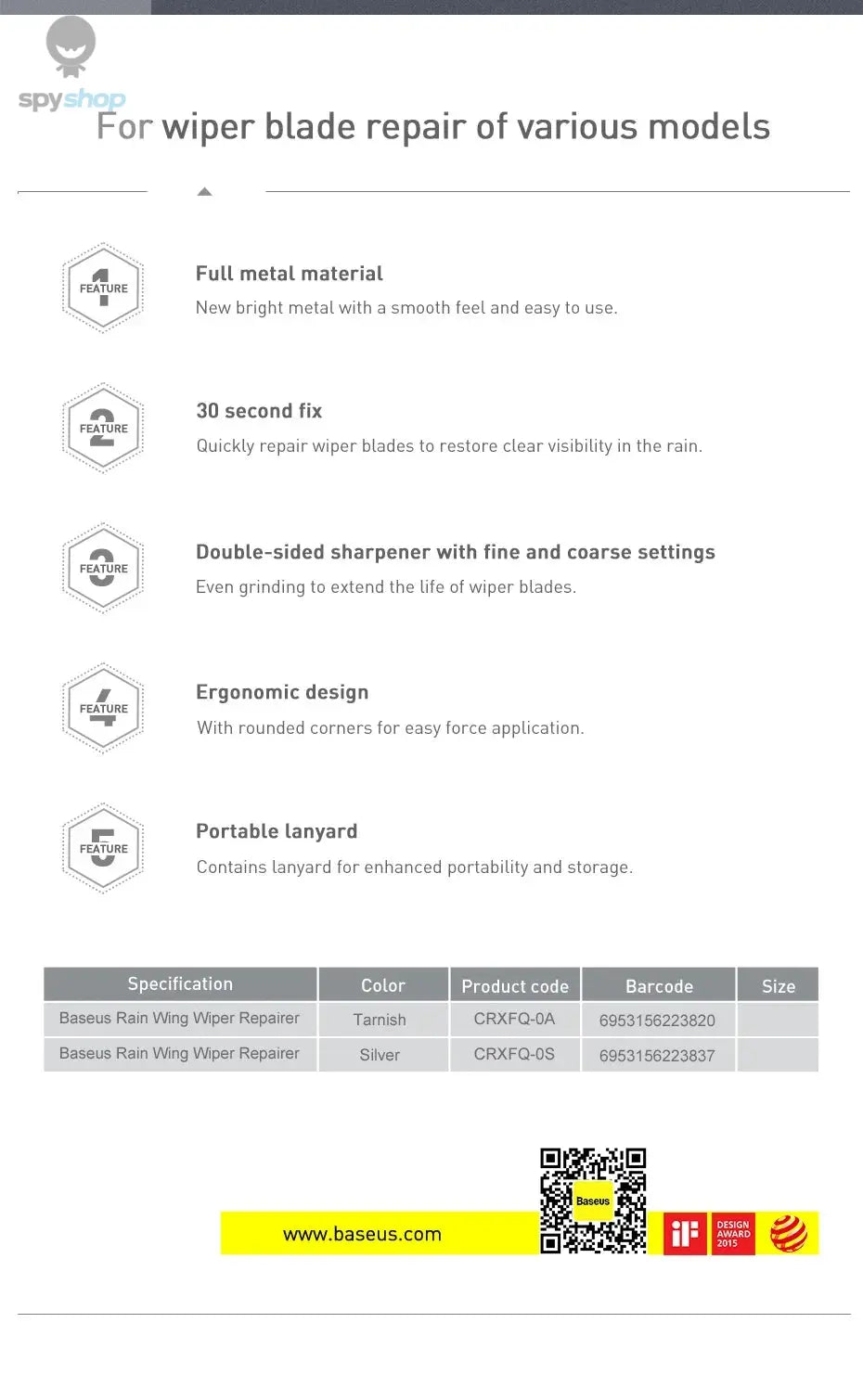 Baseus Car Wiper Blade Repair Universal Auto Windshield Wiper Refurbish Tool Car Windshield Wiper Blade Repair Kit Accessories 