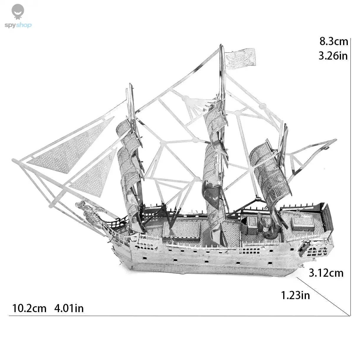 Black Pearl Pirate Ship 3D Metal Puzzle Model Kits DIY Laser Cut Puzzles Jigsaw Toy For Children Spy-shop.com