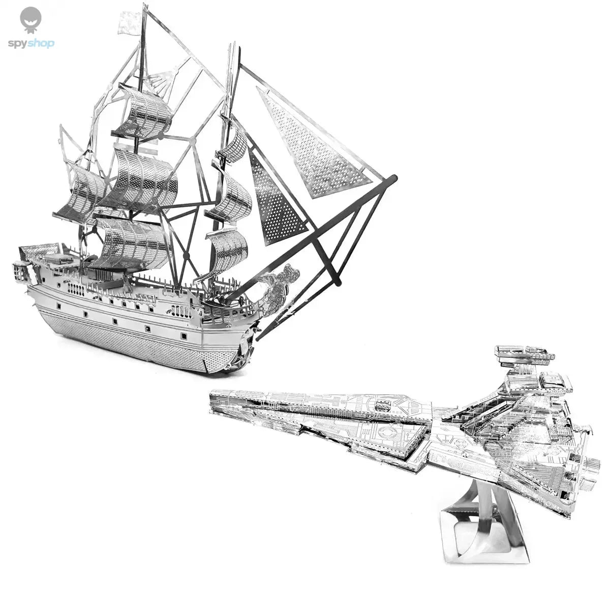 Black Pearl Pirate Ship 3D Metal Puzzle Model Kits DIY Laser Cut Puzzles Jigsaw Toy For Children Spy-shop.com