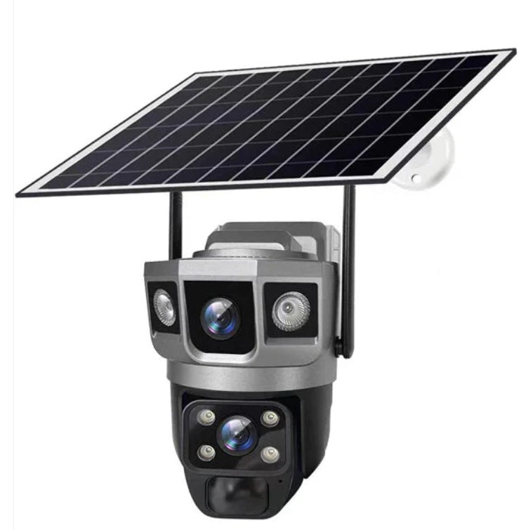 Solar WiFi Security Camera with Triple-Lens Protection