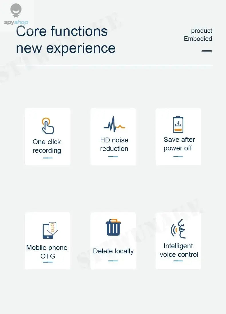 Built-in Magnet Mini Voice Activated Recorder Small Digital Audio Recording Device Sound Dictaphone STTWUNAKE Spy-shop.com