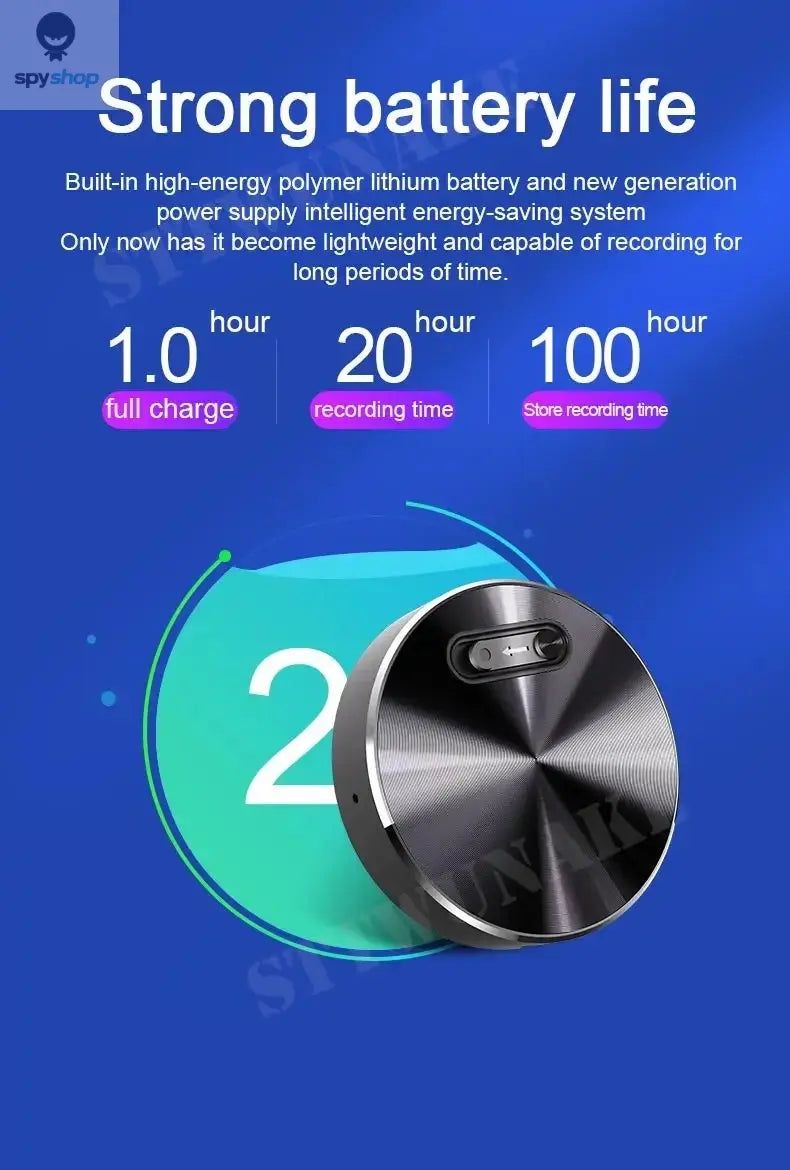 Built-in Magnet Mini Voice Activated Recorder Small Digital Audio Recording Device Sound Dictaphone STTWUNAKE Spy-shop.com