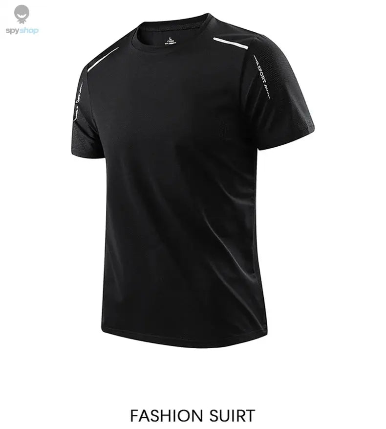 CHRLCK Men's Running Quick Drying T-shirts Breathable Hiking Fishing Tees Soft Elasticity Outdoor Sports Short Shirt Summer Spy-shop.com