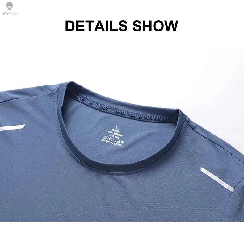 CHRLCK Men's Running Quick Drying T-shirts Breathable Hiking Fishing Tees Soft Elasticity Outdoor Sports Short Shirt Summer Spy-shop.com