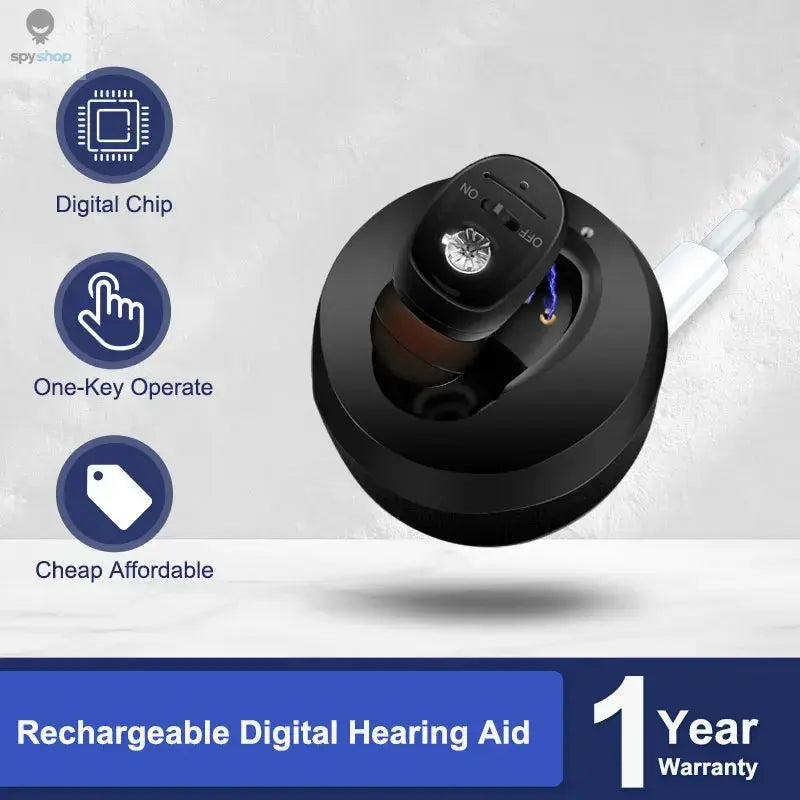 CIC Hearing Aid Rechargeable High Power Sound Amplifier Digital Hearing Aids Invisible Waterproof Earphone For Deafness audifono Spy-shop.com