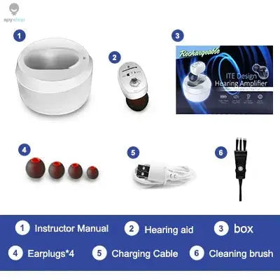 CIC Hearing Aid Rechargeable High Power Sound Amplifier Digital Hearing Aids Invisible Waterproof Earphone For Deafness audifono Spy-shop.com