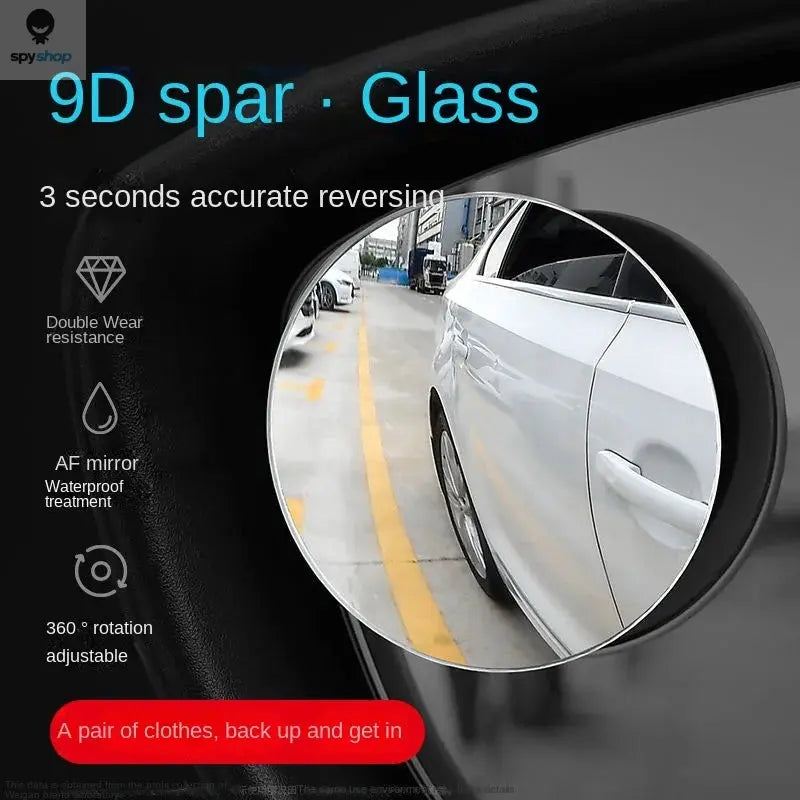 Car Blind Spot Rear View Mirror Wide Angle 360 Degree Adjustable Small Round Mirror Car Reverse Auxiliary Rearview Convex Mirror 