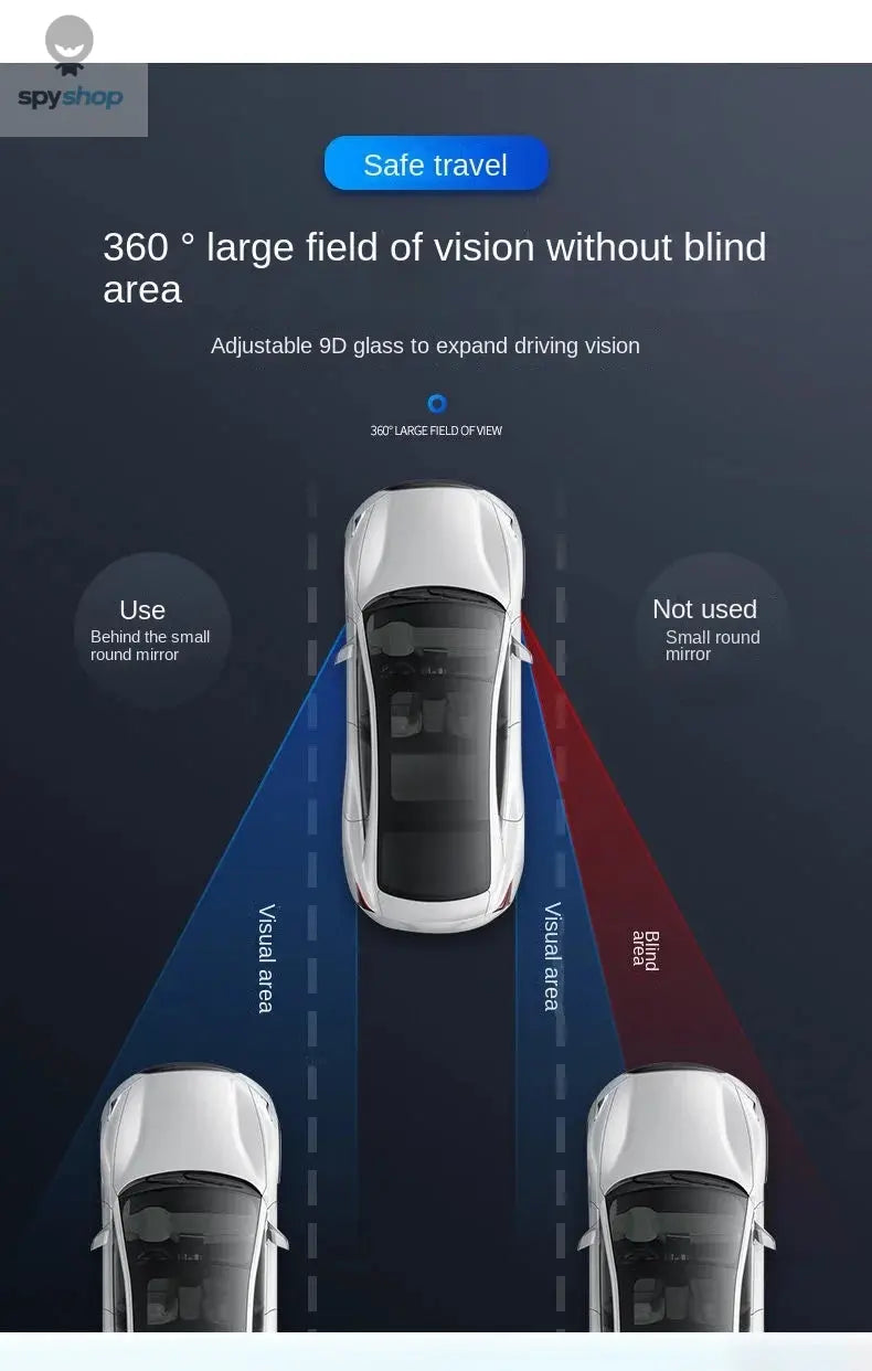 Car Blind Spot Rear View Mirror Wide Angle 360 Degree Adjustable Small Round Mirror Car Reverse Auxiliary Rearview Convex Mirror 