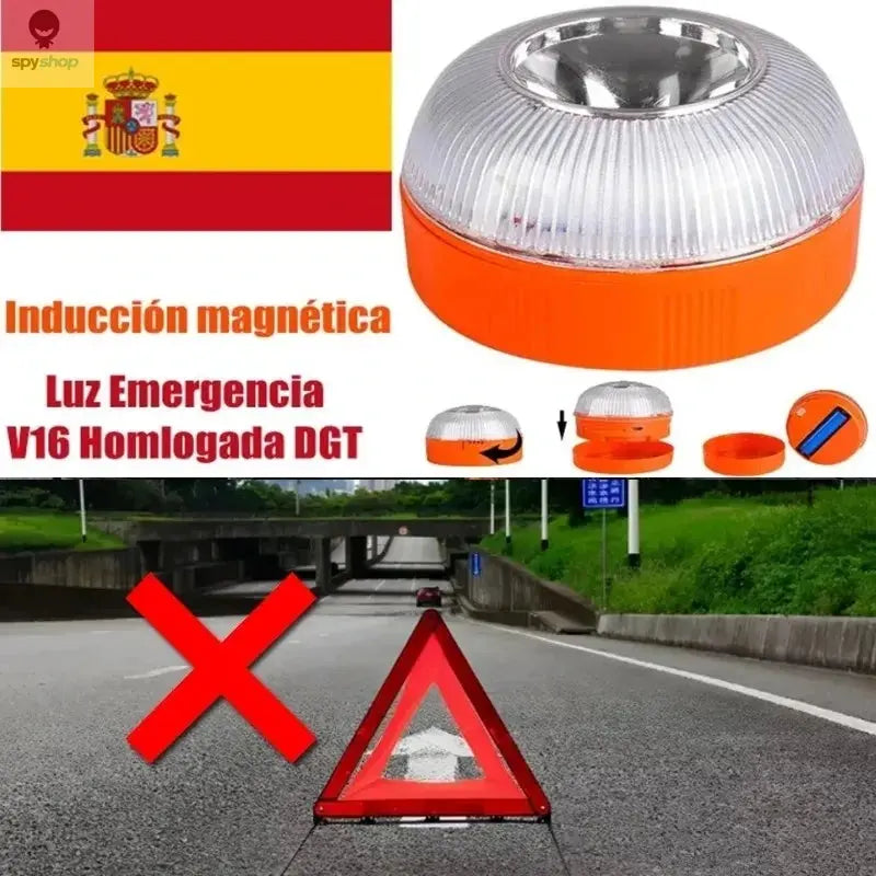 Car Emergency Beacon Light USB Rechargeable V16 Magnetic Induction Strobe Flashing Warning Light Help Flash Safety Signal Lamp Spy-shop.com