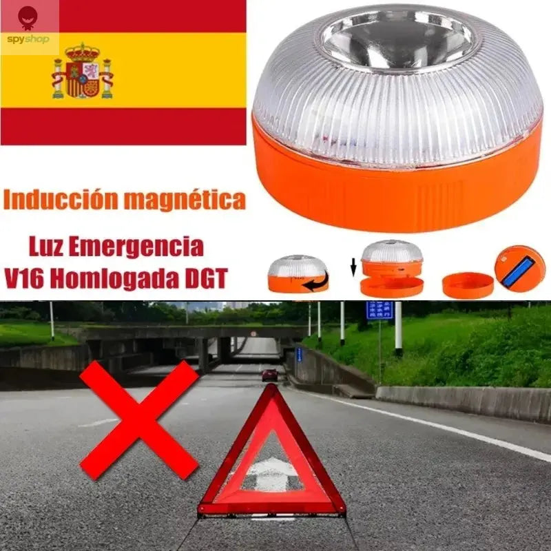 Car Emergency Beacon Light USB Rechargeable V16 Magnetic Induction Strobe Flashing Warning Light Help Flash Safety Signal Lamp Spy-shop.com