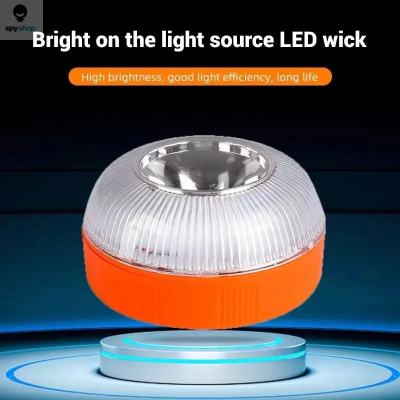 Car Emergency Beacon Light USB Rechargeable V16 Magnetic Induction Strobe Flashing Warning Light Help Flash Safety Signal Lamp Spy-shop.com