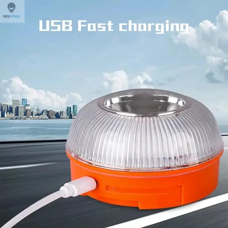 Car Emergency Beacon Light USB Rechargeable V16 Magnetic Induction Strobe Flashing Warning Light Help Flash Safety Signal Lamp Spy-shop.com