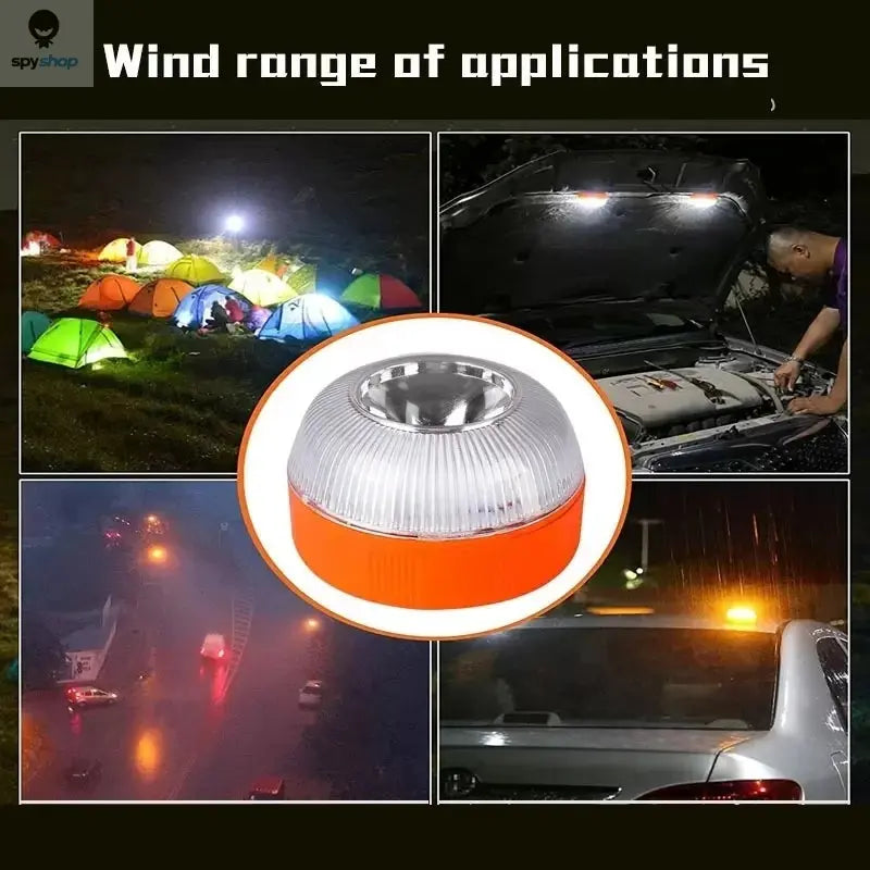 Car Emergency Beacon Light USB Rechargeable V16 Magnetic Induction Strobe Flashing Warning Light Help Flash Safety Signal Lamp Spy-shop.com
