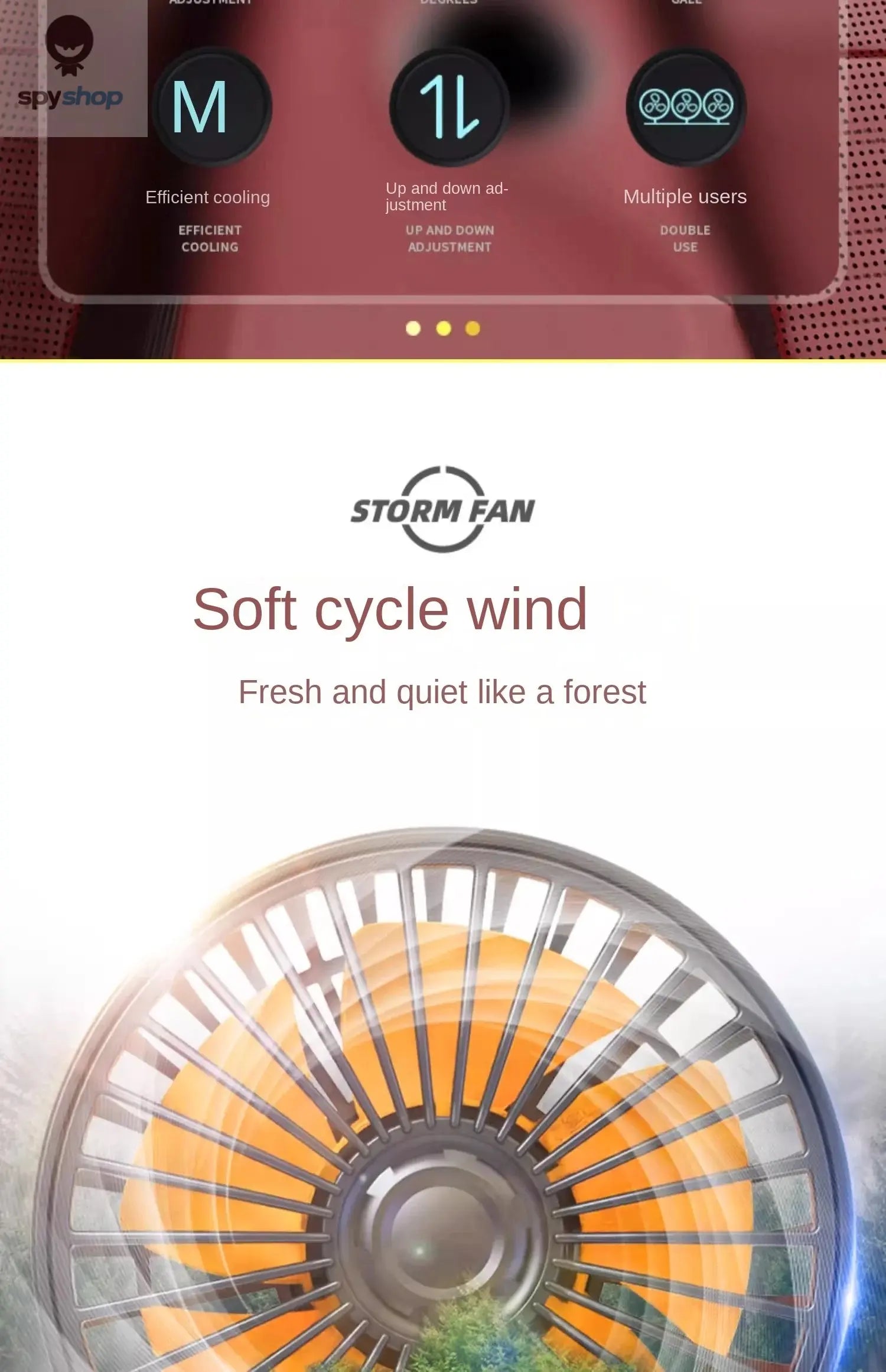 Car Fan 360° Adjustable 3 Head Air Fan Automotive Electric Fan USB/12V/24V Fan 2 Speeds Car Silent Fan For Home Desk Office&Car 