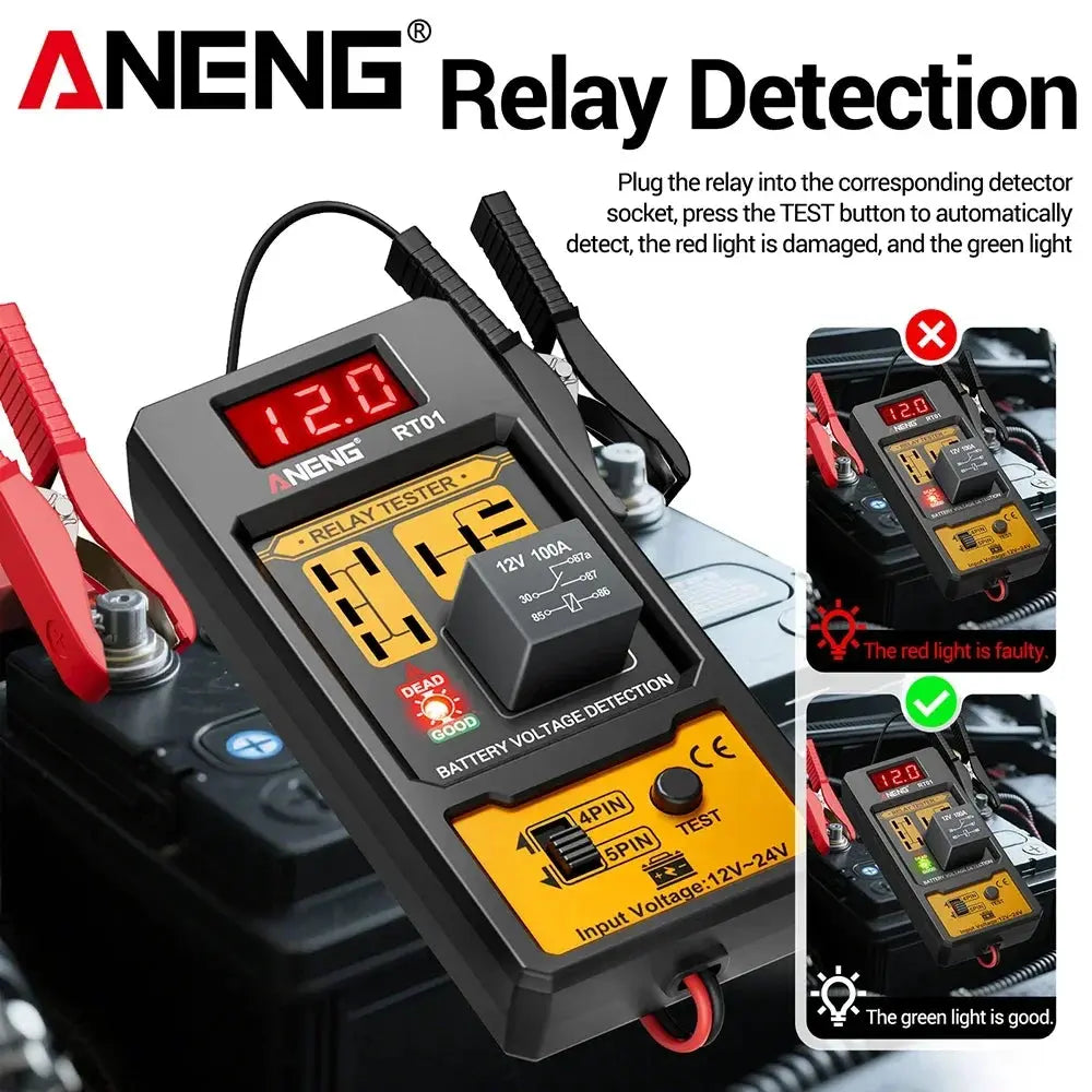 Car Relay Tester Voltage Tester ANENG RT01 Universal 11-25V Automotive Car Battery Check LED Indicator Light Relay Diagnostic 