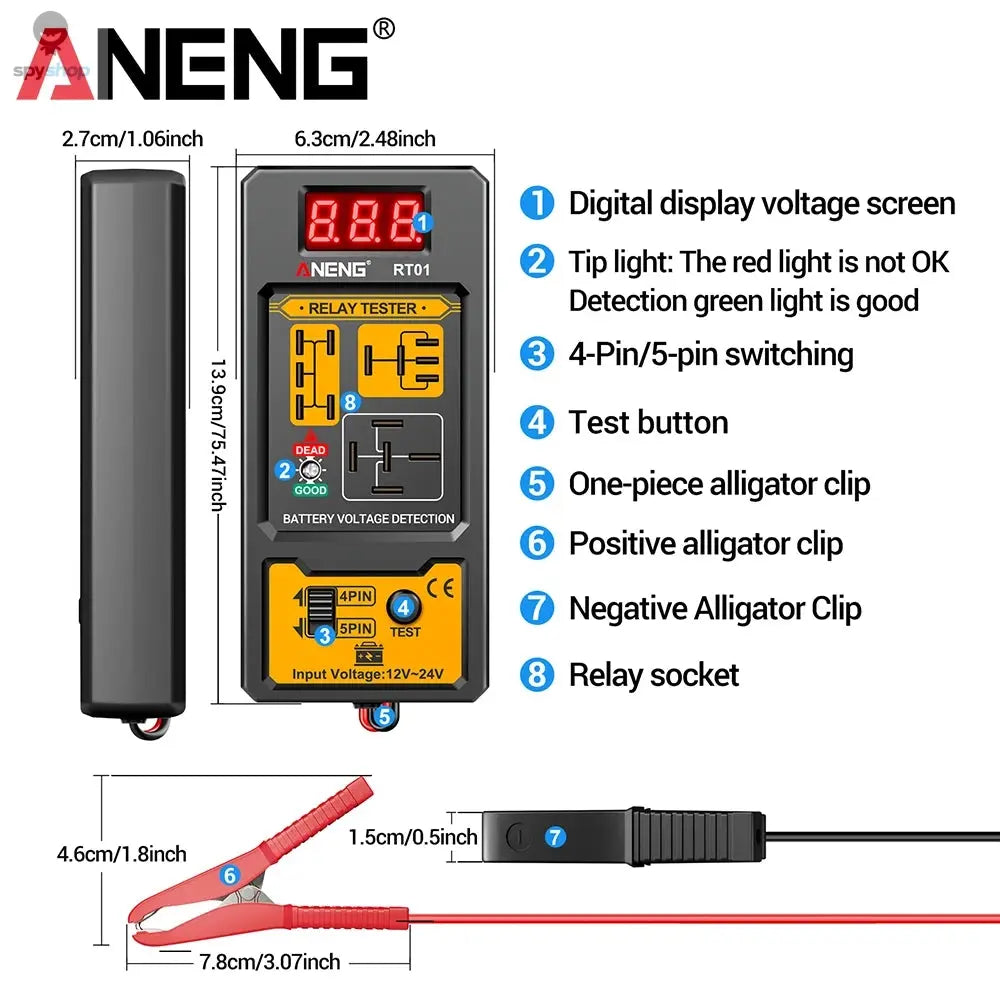 Car Relay Tester Voltage Tester ANENG RT01 Universal 11-25V Automotive Car Battery Check LED Indicator Light Relay Diagnostic 