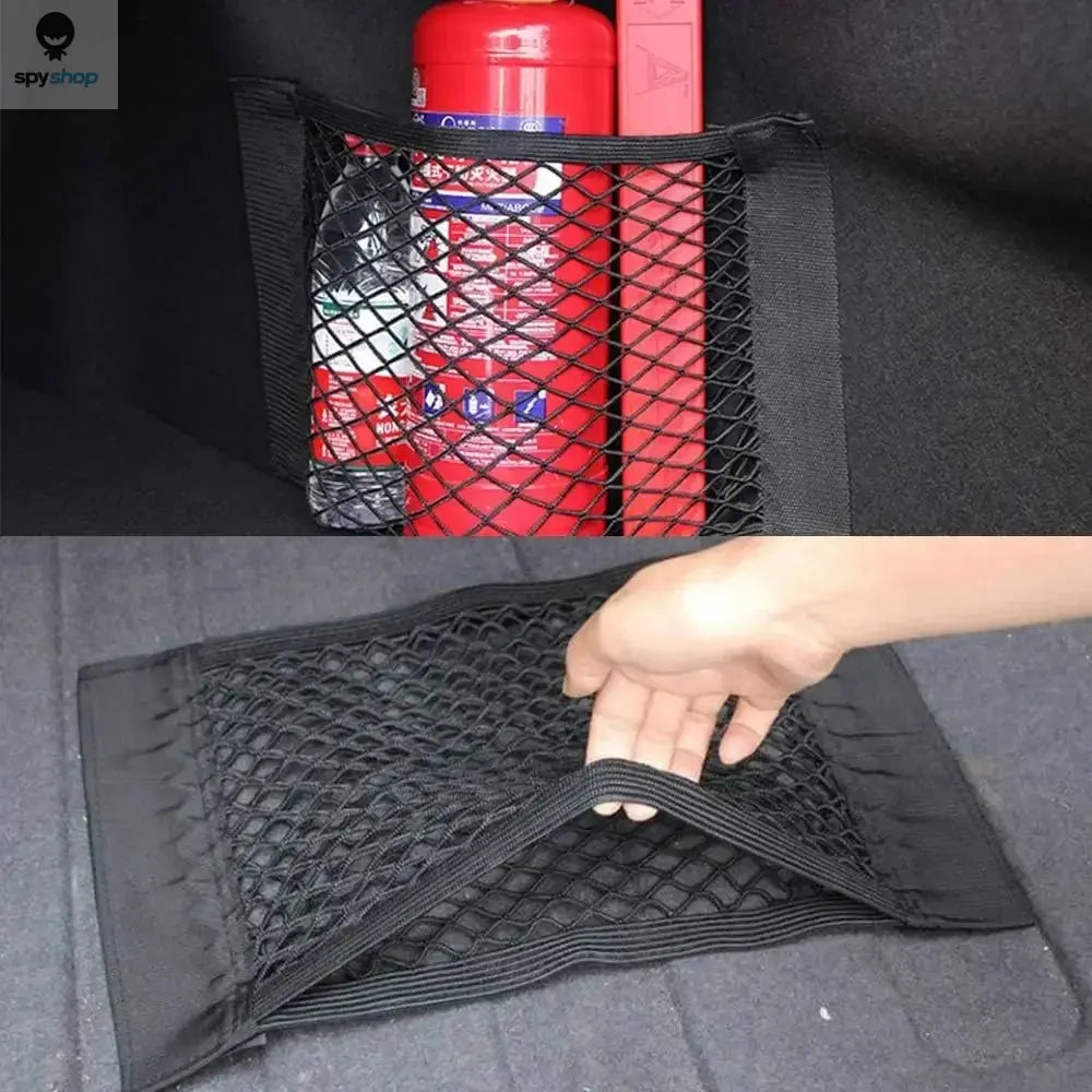 Car Storage Net Stretchable Mesh Pocket Net Magic Elastic Sticker Universal Rear Mesh Trunk Seat Bag Pocket Cage Auto Organizer 