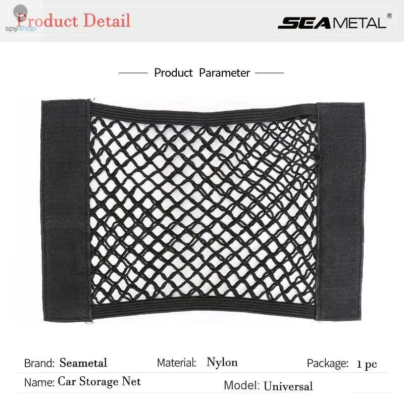 Car Trunk Mesh Organizer Car Tail Storage Net Seat Back Pocket Universal Trunk Bag Auto Magic Tape Network Interior Accessories Spy-shop.com