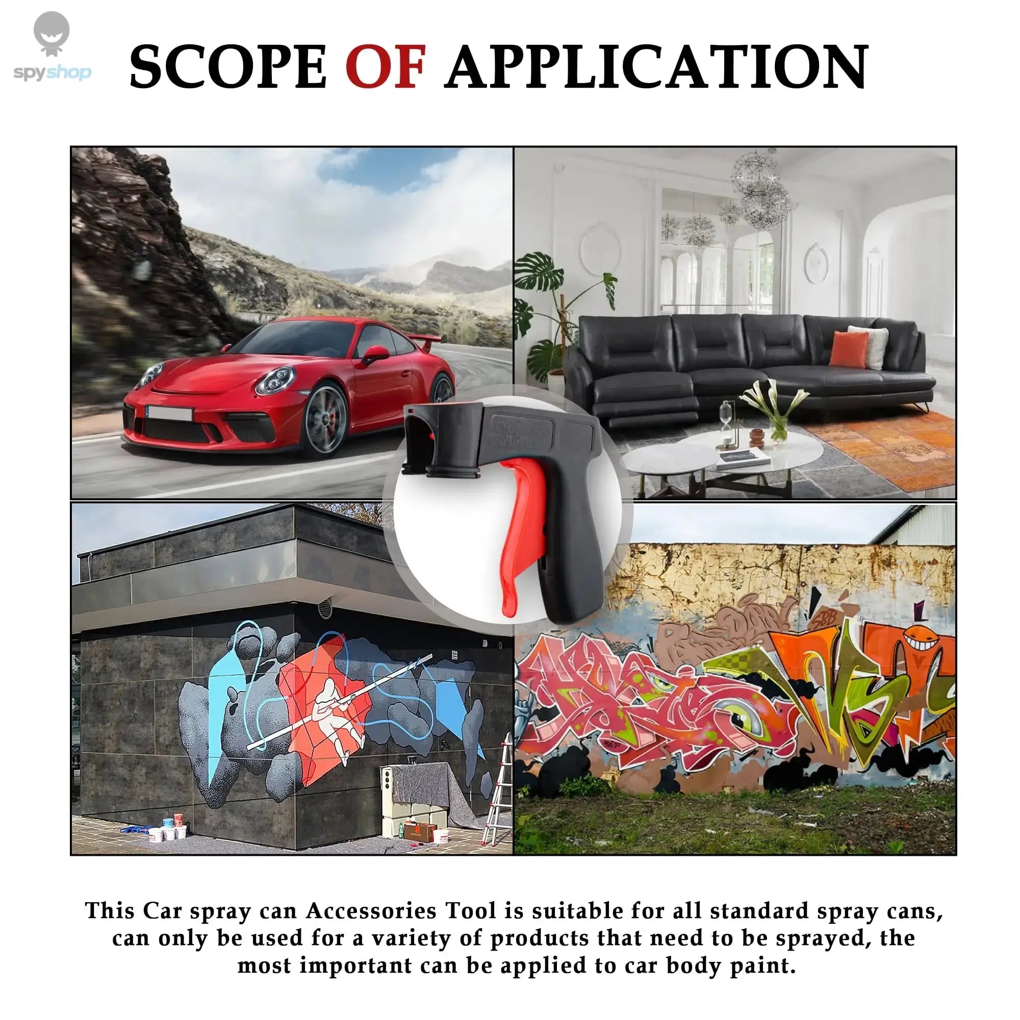 Car spray trigger handle reusable handle can convert spray can into paint sprayer suitable for car body repair paint sprayer DIY 