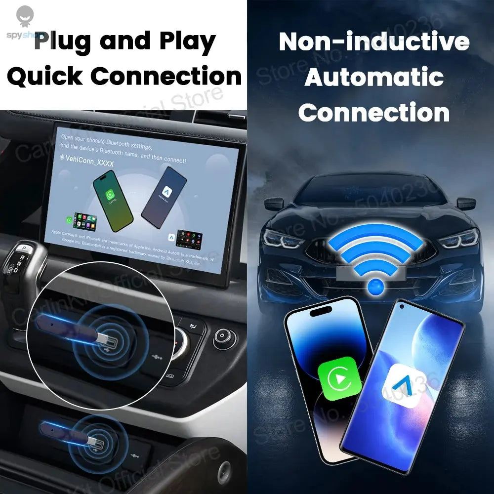 CarlinKit 5.0 Mini Ultra Wireless Adapter Wireless CarPlay Android Auto For OEM Car Plug and Play WiFi Bluetooth Auto Connection 
