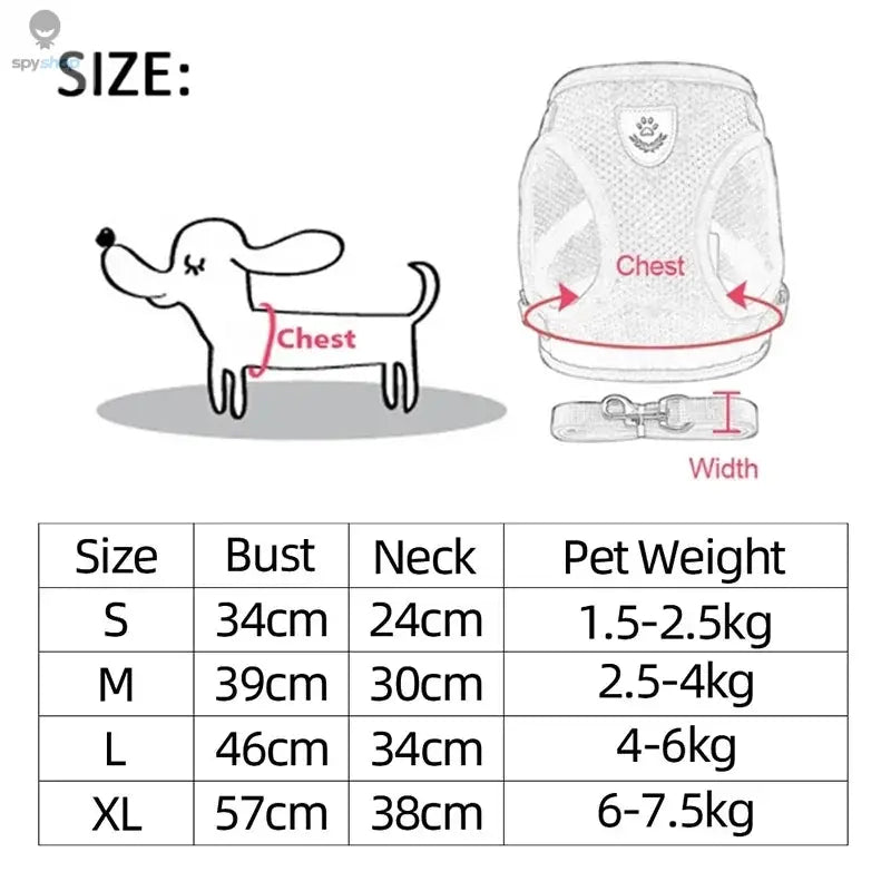 Cat Harness Vest Walking Lead Leash For Puppy Dogs Collar Polyester Adjustable Mesh Dog Harness For Small Medium Pet Accessories 