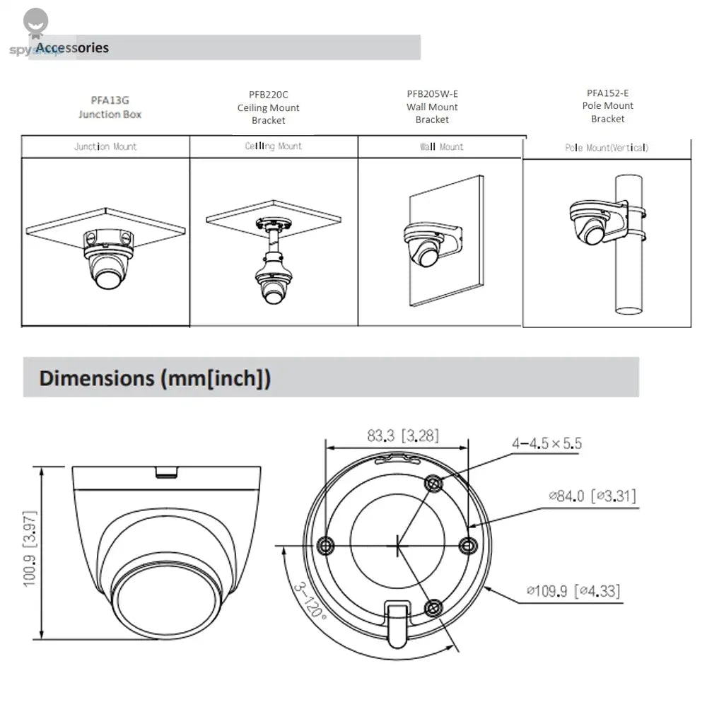 Dahua 8MP Camera 4K IR PoE IPC-HDW2841T-S 4MP IPC-HDW2441T-S Build-in Mic SD Card Slot Vehicle Human Detection WizSense Spy-shop.com