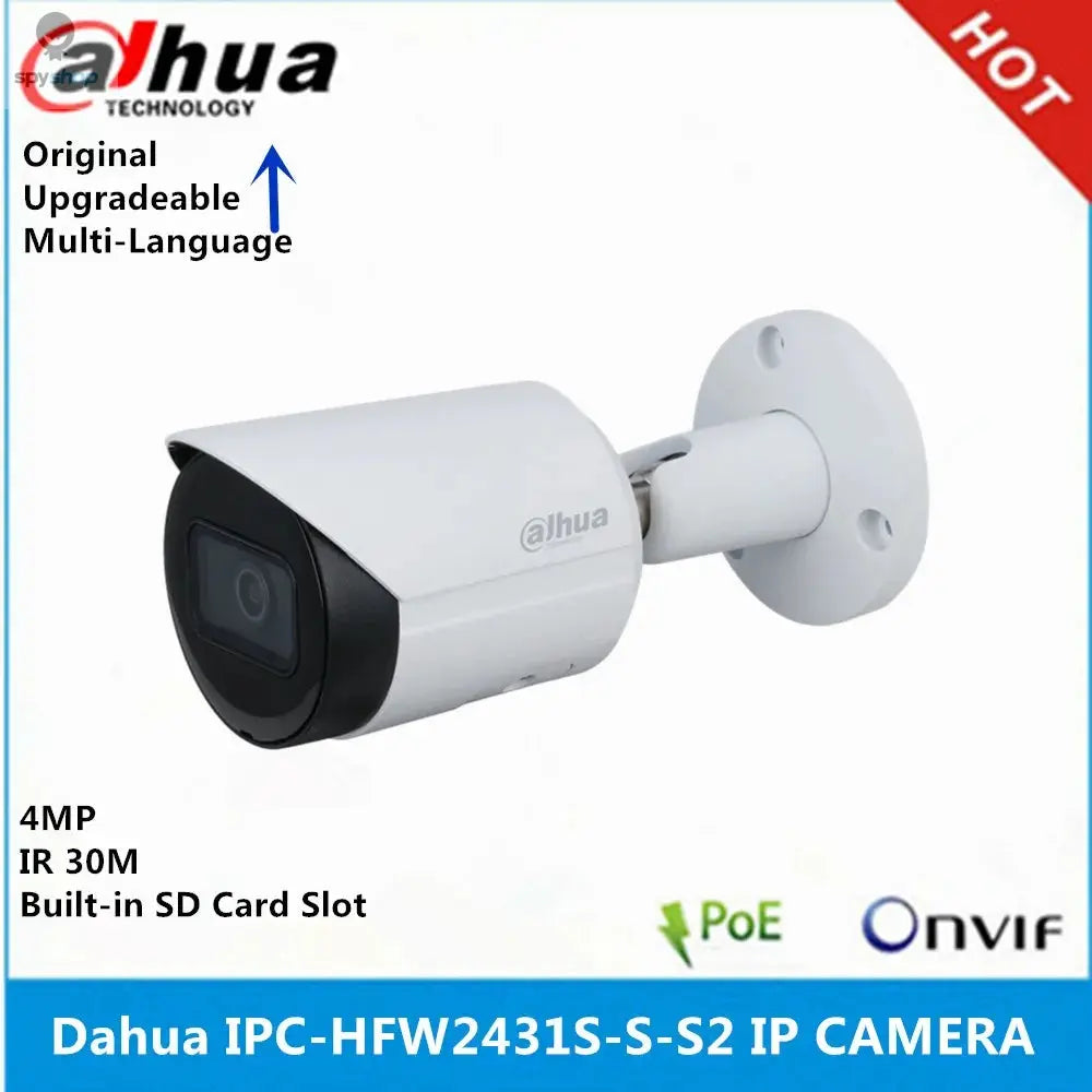 Dahua IPC-HFW2431S-S-S2 4MP IR30M & IPC-HFW2441S-S 4MP POE IR30M IP67 built in MIC SMD Plus Bullet WizSense Network ip Camera Spy-shop.com