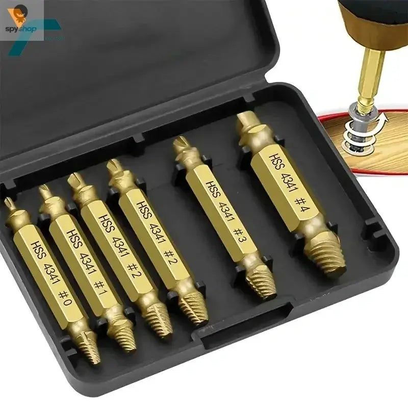 Damaged Screw Extractor Set HSS Drill Bit Stripped Broken Remover Small Easily Quickly Take Out Kit Easy Demolition Power Tools Spy-shop.com